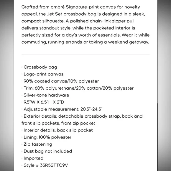 Michael Kors | Jet Set Ombré Signature Logo Crossbody Bag NWT - Picture 8 of 8